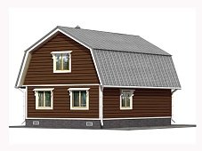 Двухэтажный дом с двухскатной крышей К2-8