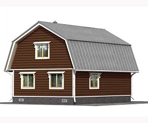 Двухэтажный дом с двухскатной крышей К2-8