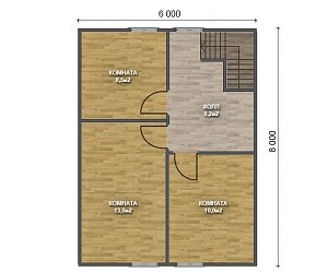 Двухэтажный дом с двухскатной крышей К2-4