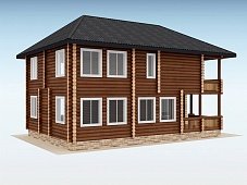 Дом из оцилиндрованного бревна "Sweet"