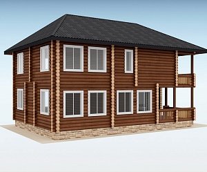 Дом из оцилиндрованного бревна "Sweet"