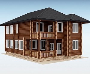 Дом из оцилиндрованного бревна "Sweet"
