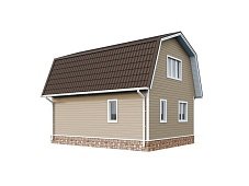 Двухэтажный дом с двухскатной крышей К2-6