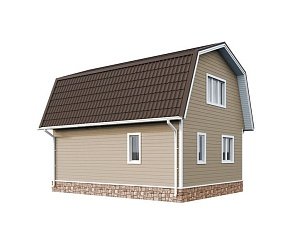 Двухэтажный дом с двухскатной крышей К2-6