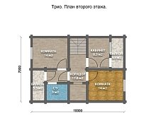 Дом из оцилиндрованного бревна "ТРИО"