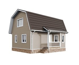Двухэтажный дом с двухскатной крышей К2-6