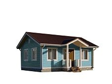 Одноэтажный дом с двухскатной крышей К1-11