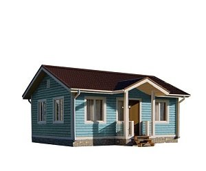 Одноэтажный дом с двухскатной крышей К1-11