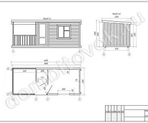 №8 Бытовка дачная с верандой и хоз. помещением 1х1м (утепленная)