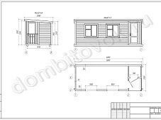 Бытовка с крыльцом и помещением для инвентаря фото