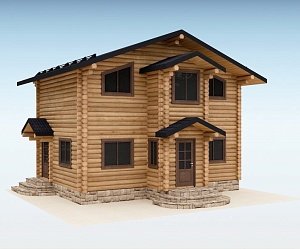 Дом из оцилиндрованного бревна "Uno"