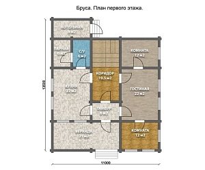 Дом из оцилиндрованного бревна "БРУСА"