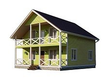 Двухэтажный дом с двухскатной крышей К2-12