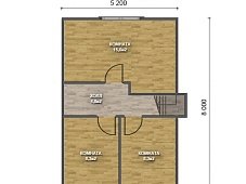 Двухэтажный дом с двухскатной крышей К2-6