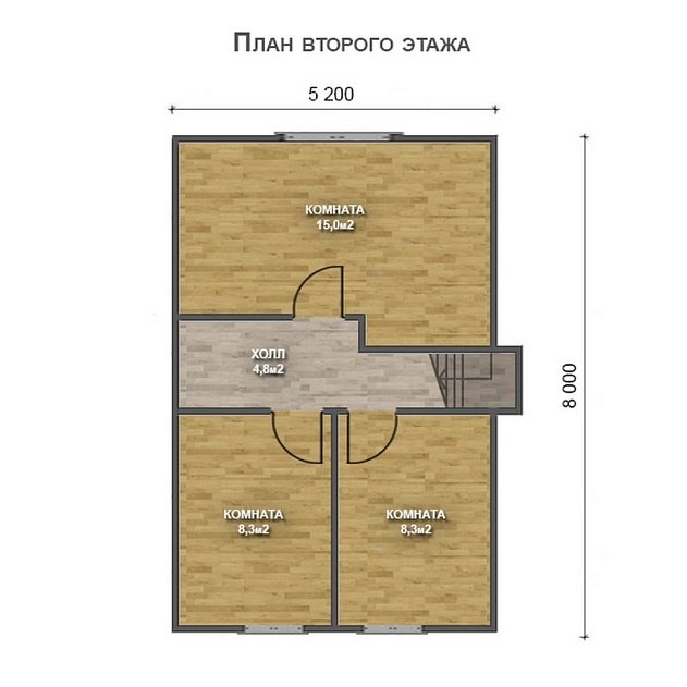 Двухэтажный дом с двухскатной крышей К2-6
