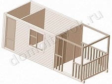Фото бытовки с верандой и металлической дверью (утеплённая)