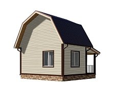 Двухэтажный дом с двухскатной крышей К2-7