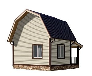 Двухэтажный дом с двухскатной крышей К2-7