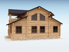 Дом из оцилиндрованного бревна "БРУСА"