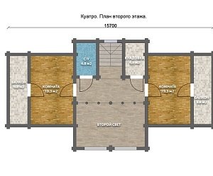 Дом из оцилиндрованного бревна "Quattro"