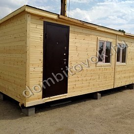 Фото бытовки стандарт с двумя окнами 7х2.3 метра