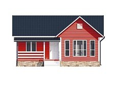 Одноэтажный дом с двухскатной крышей К1-10