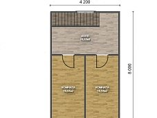 Двухэтажный дом с двухскатной крышей К2-5