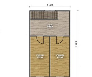 Двухэтажный дом с двухскатной крышей К2-5