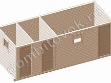 Фото хозблока трёхсекционного для дачи