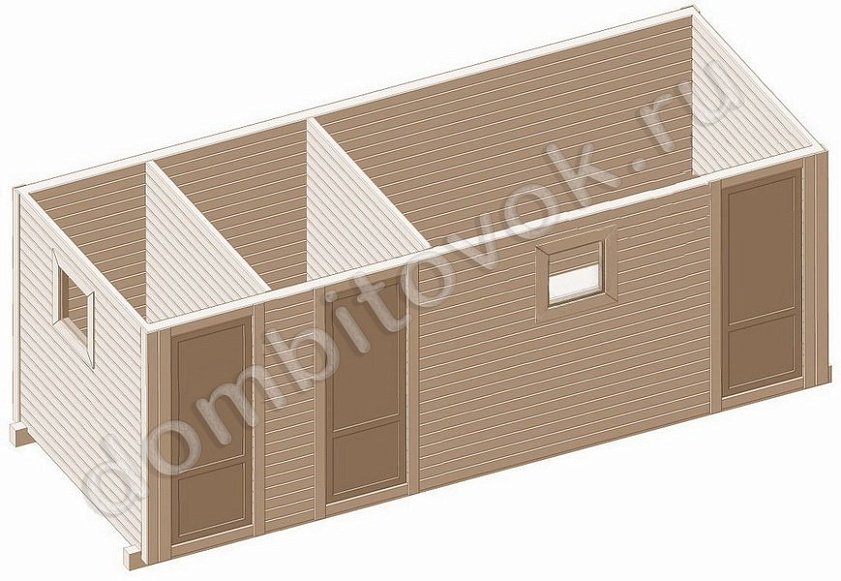 Фото хозблока трёхсекционного для дачи