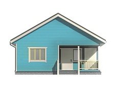 Одноэтажный дом с двухскатной крышей К1-4
