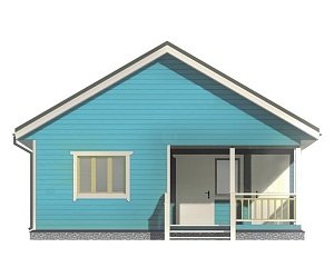 Одноэтажный дом с двухскатной крышей К1-4