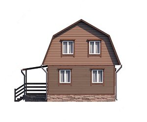 Двухэтажный дом с двухскатной крышей К2-5