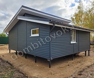 Одноэтажный дом с двухскатной крышей К1-8