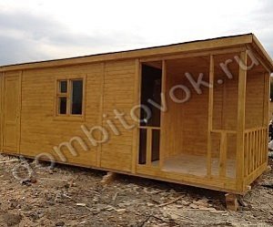 №27 Бытовка с верандой и металлической дверью (утеплённая)