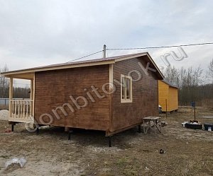 №17 Двухкомнатный садовый домик с террасой, ширина 4 метра 