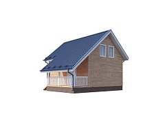Двухэтажный дом с двухскатной крышей К2-4