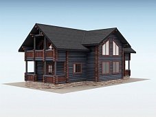 Дом из оцилиндрованного бревна "Quattro"