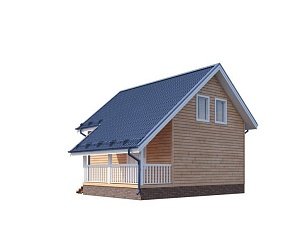 Двухэтажный дом с двухскатной крышей К2-4