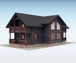 Дом из оцилиндрованного бревна "Quattro"