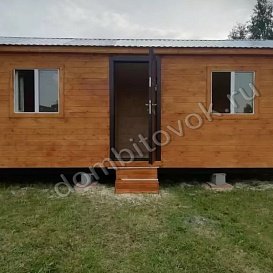 Фото бытовки распашонки с перегородками, размер 7х2,9 м, крыша двух-скатная