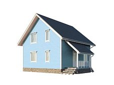 Двухэтажный дом с двухскатной крышей К2-1