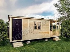 Бытовка дачная с верандой и помещением для инвентаря фото