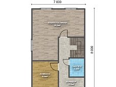 Двухэтажный дом с двухскатной крышей К2-8