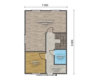 Двухэтажный дом с двухскатной крышей К2-8