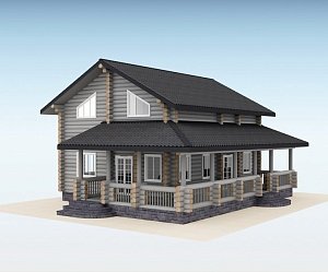 Дом из оцилиндрованного бревна "Compass"