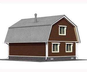 Двухэтажный дом с двухскатной крышей К2-8