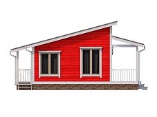 Одноэтажный дом с односкатной крышей К1-2