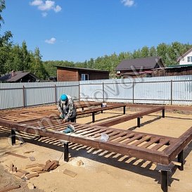 Монтаж обрешетки под утеплитель пола деревянного каркасного дома