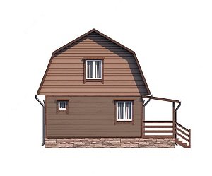 Двухэтажный дом с двухскатной крышей К2-5